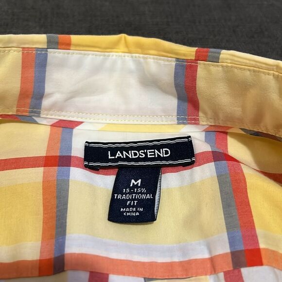 Lands’ End Men’s Dress Shirt Size Medium 15-15 1/2 - Picture 2 of 3
